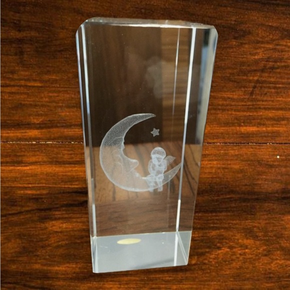 Crystal Angel on the Moon and Star Figurine Cube New - Picture 10 of 13